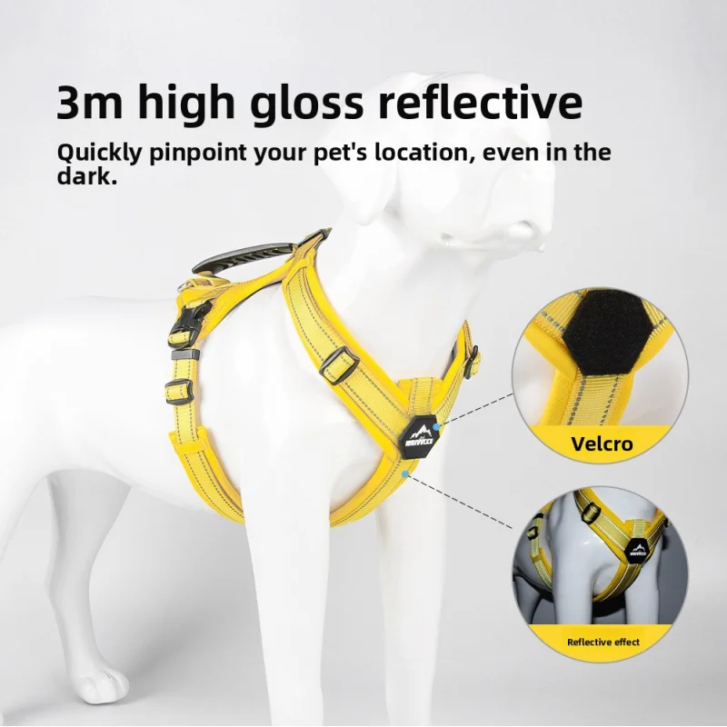 

Professional H-Back Dog Harness - Zero Pressure & Breathable, Anti-Pull Reflective Design for Medium/Large Breeds