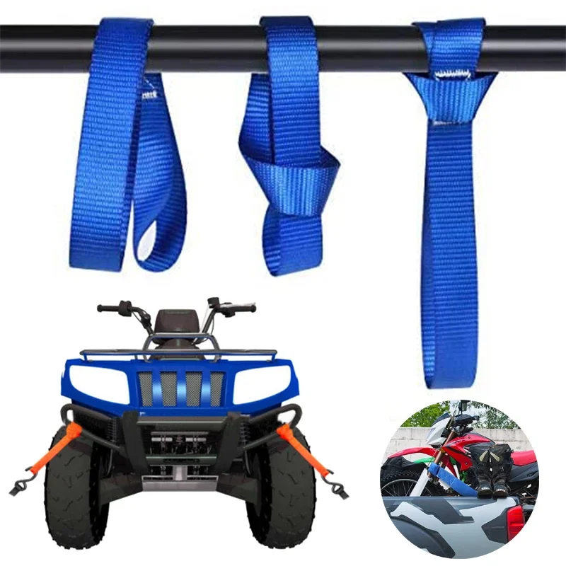 Multifunctional Car Motorcycle Cargo Luggage Fixed Packing Tie Downs Loop Strap Trunk Durable Nylon Soft Straps Auto Accessories