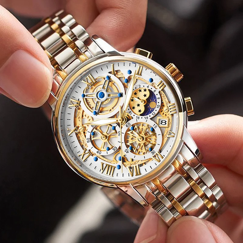 LIGE Men Watch Sport Quartz Watches Men Waterproof Chronograph Wristwatch Mens Military Hollow Clock Watch Man Relogio Masculino