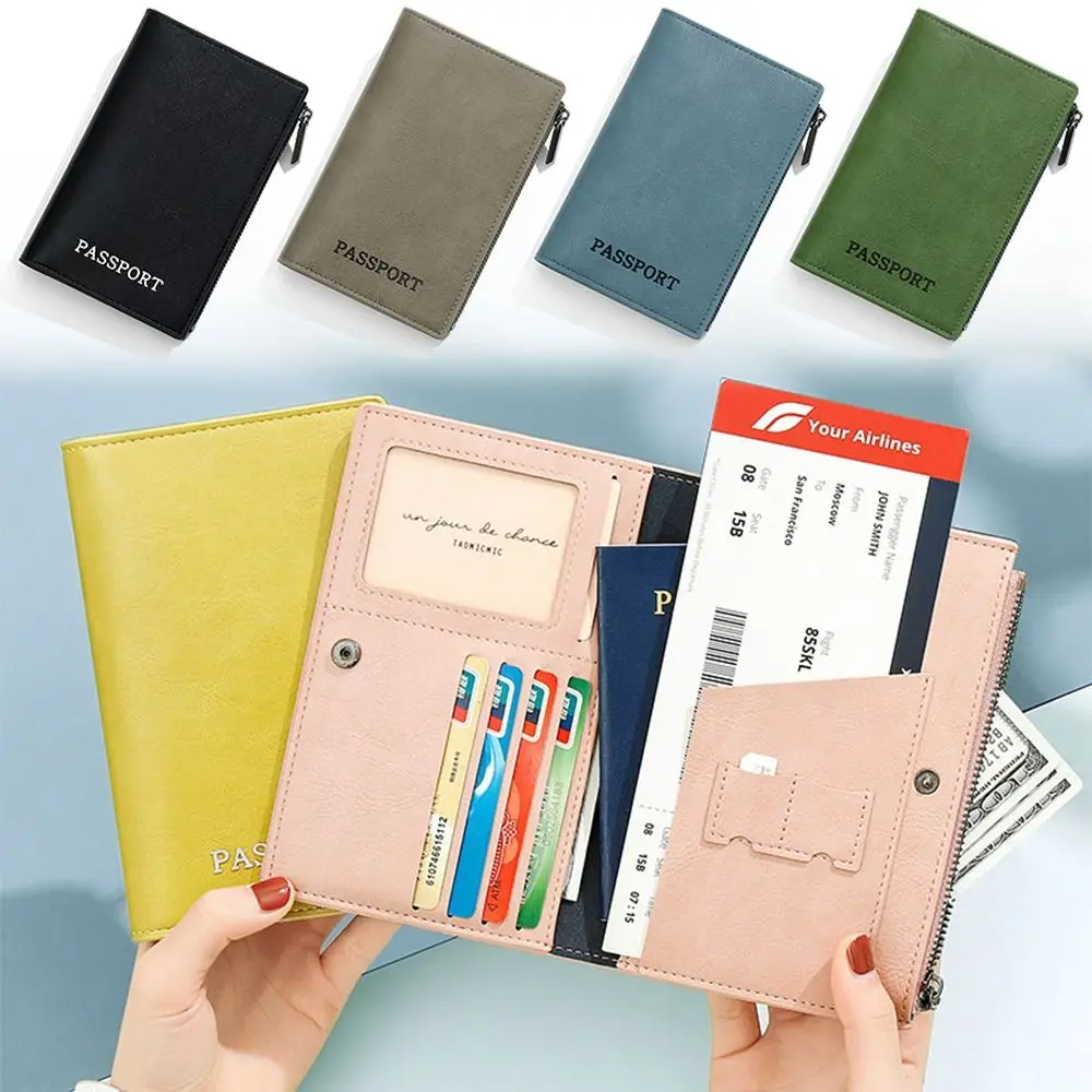 Creative Multicolor Passport Cover Multi-function Anti Theft Certificates Passport Bag Travel Supplies Large Quality Card Holder