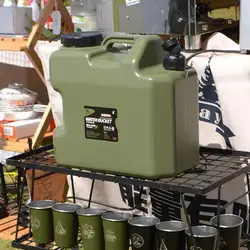 Desert Fox Outdoor Camping Water Storage Bucket Drinking Sailor Carrying Head Home Car Water Storage Tank Military Green PE Squa