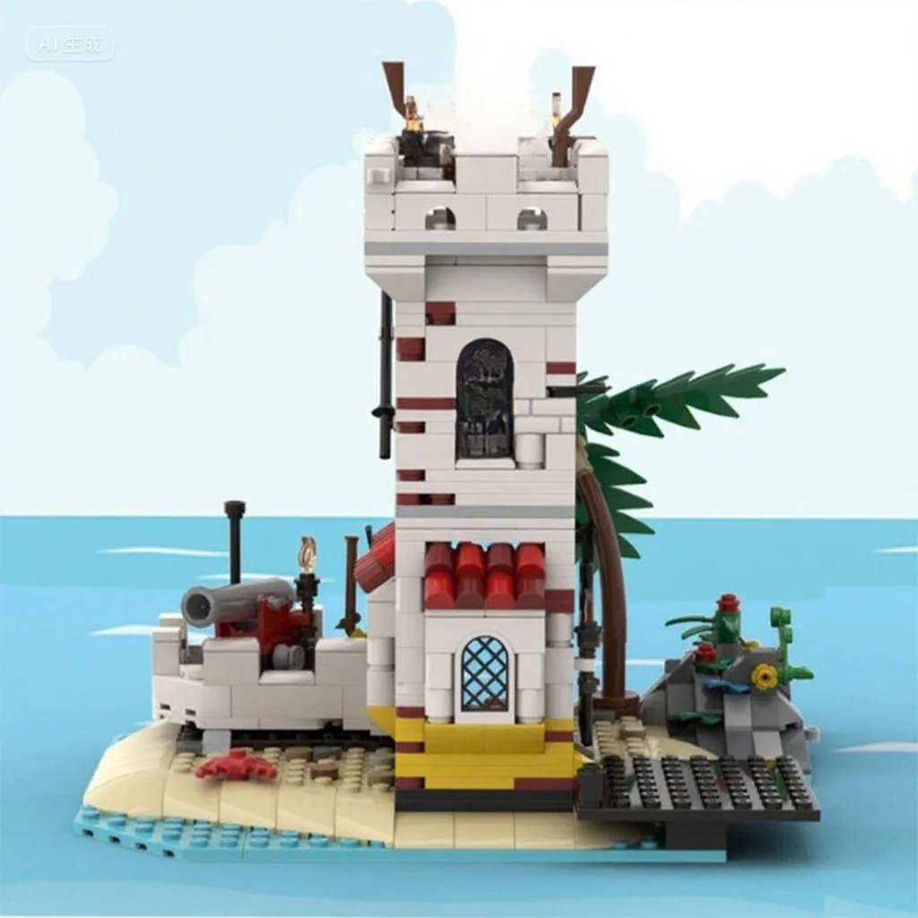 

597 шт. MOC Sabre Island модульные строительные блоки DIY пиратская крепость креативная сборка игрушечный набор приключенческая сцена для детей