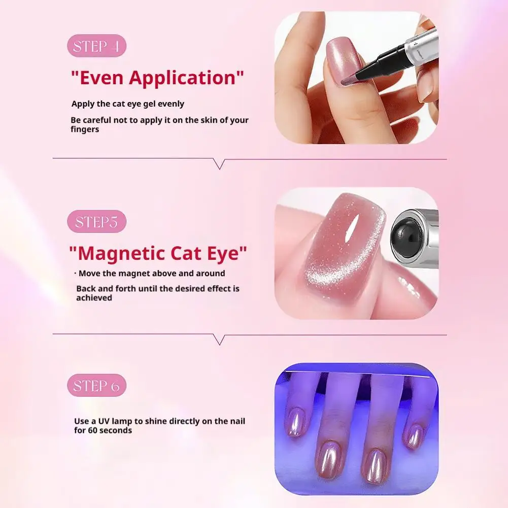 7-in-1 Cat-Eye-Nagelgel-Stift mit eingebautem Magnet und pflegendem Serum für die Fingerspitzenpflege, langanhaltend glänzendes Nagelkunst-Maniküre-Werkzeug – Detail 15