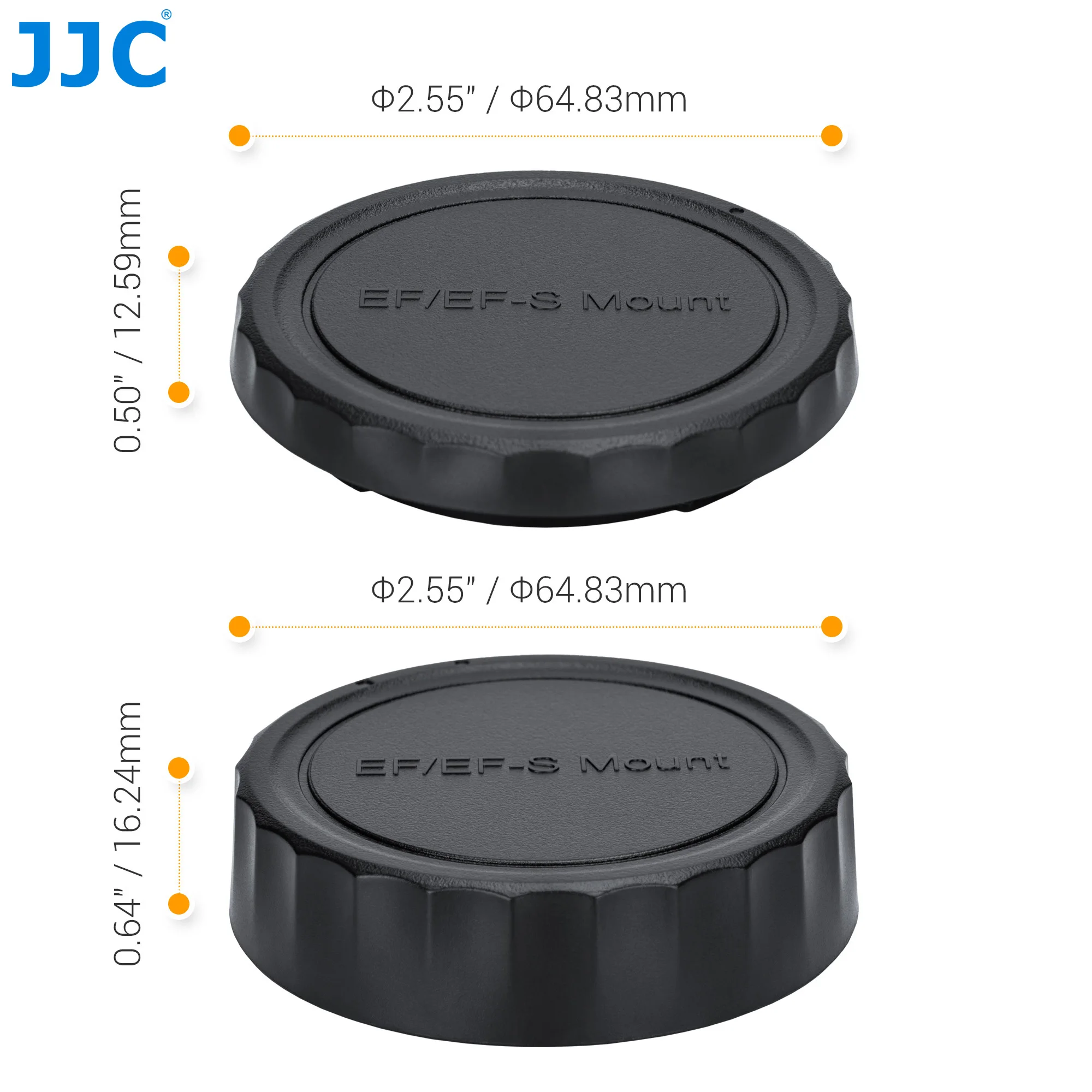 JJC Camera Body Cap and Rear Lens Cap Cover for Canon EOS EF/EF-S Lens for Rebel T7 T6 T5 T8i T7i T6i SL3 SL2 T6S 5D Mark IV III