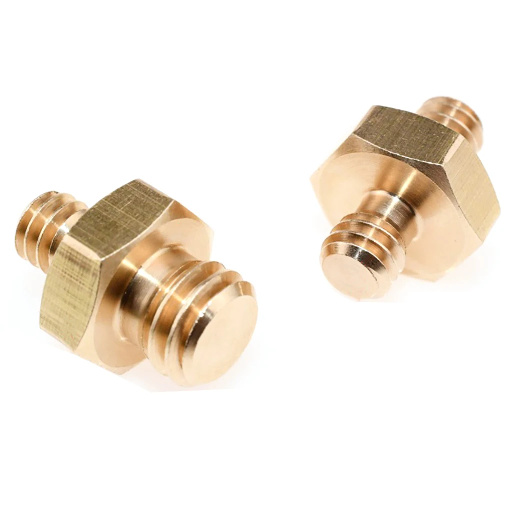 Doppel Kopf Kamera Schraube Adapter Converter 1/4 "zu 1/4 oder 3/8" Männlich zu Männlich Edelstahl für Einbeinstativ stativ Käfig Schraube Pack – Detail 17