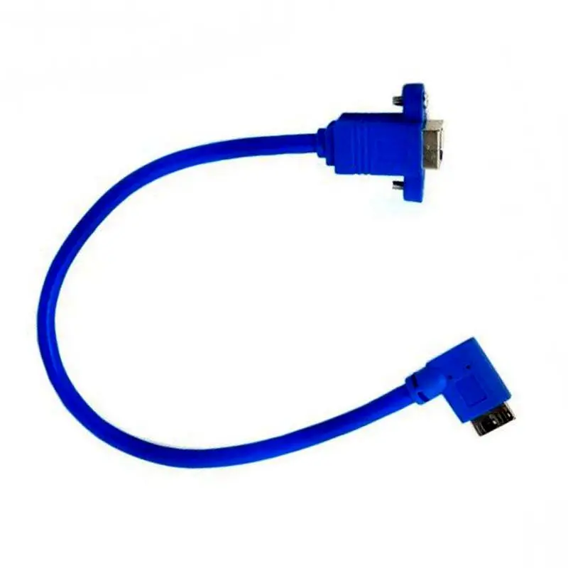 0.3m USB3.0 Connection Cable USB3.0 Micro-B Male Right Elbow to Square Mouth Printing B Female Head Lock Screw Data Cable