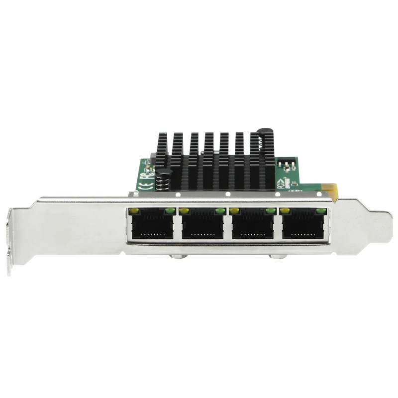 بطاقة PCIe X4 الصناعية رباعية المنافذ جيجابت إيثرنت 1350AM4 رقاقة 4x 1G RJ45 منافذ الرؤية/سطح المكتب/الخادم لنظام التشغيل Windows/Linux/Mac OS