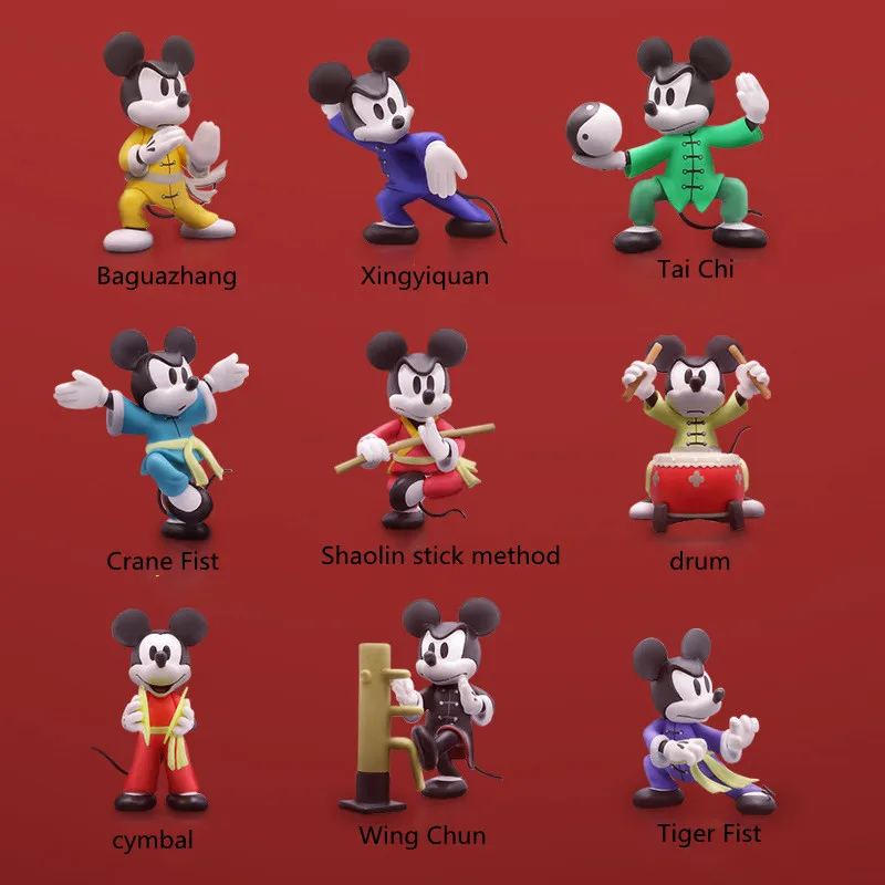 Nieuwe Mickey Mouse Figuur Serie Action Figure Kute Chinese Kung Fu Animatie Pop Mickey Pop Decoratie Trendy Kinderen Speelgoed Cadeau