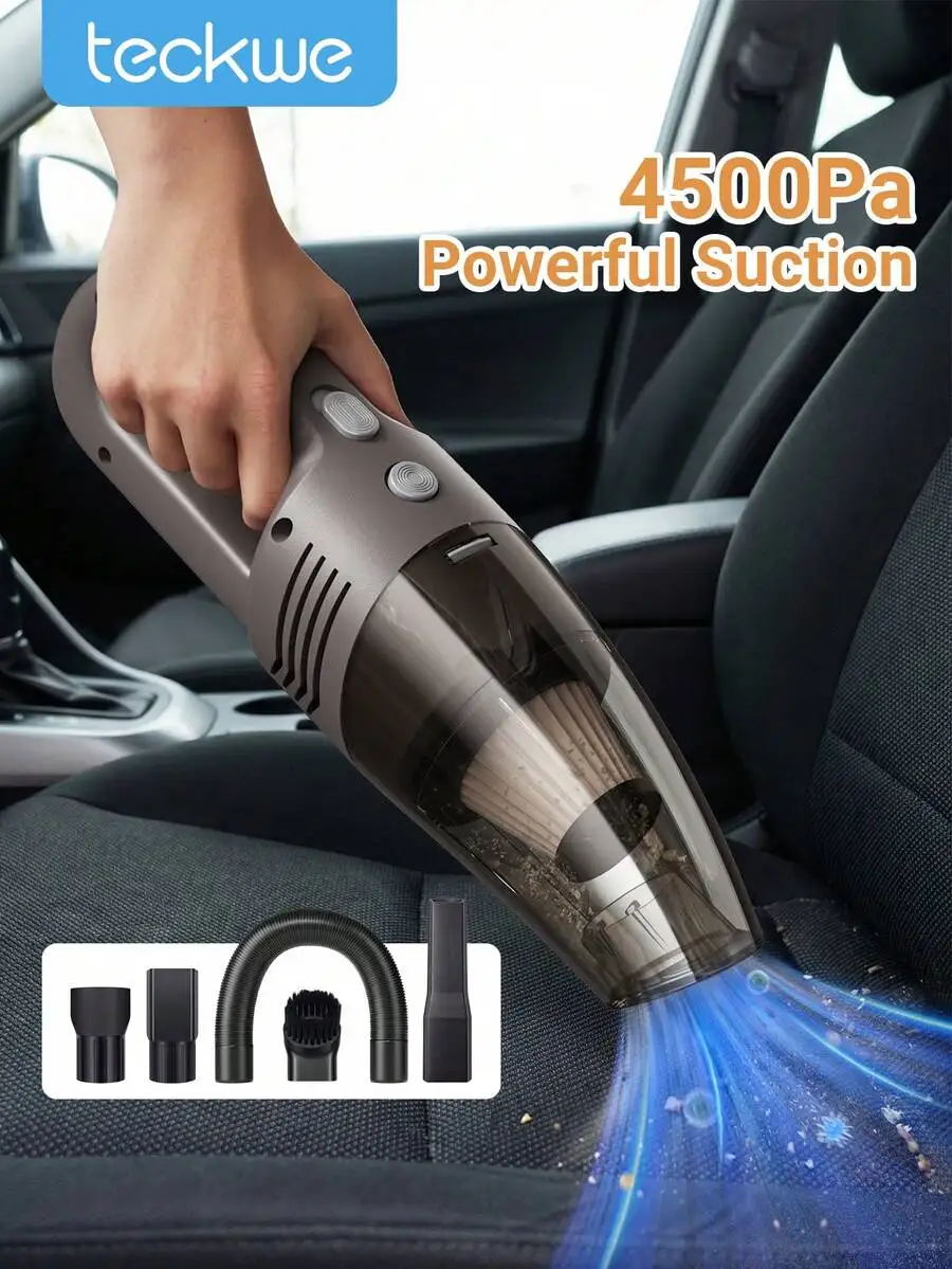 Car Vacuum Portable Cordless, 4500Pa 2 In 1 Vacuum Cleaner&Air Duster, Handheld Vacuum With Multi-Nozzles For Car, Home, Office,