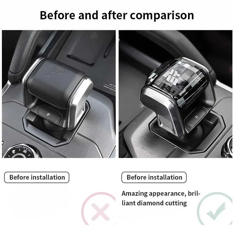 

For Chery Jetour Traveller T2 2023 2024 Car Crystal Handle Gear Shift Knob with LED Light Jetour T2 Accessories