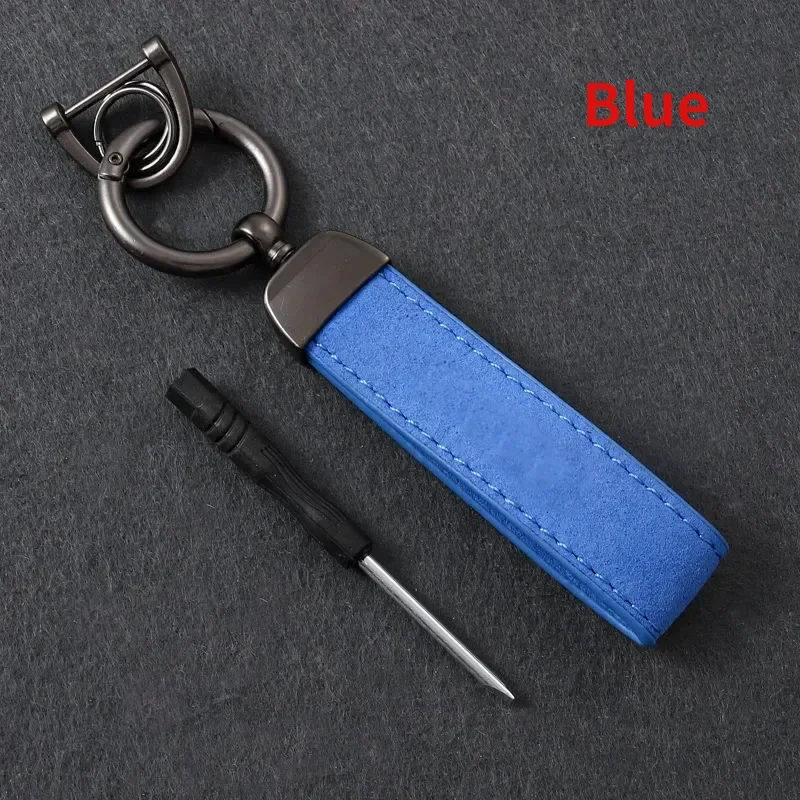 High Quality Metal Leather Suede Keychains Car With Logo Keyring For BMW Audi Mercedes-Benz Volkswagen Toyota Honda Kia Citroen