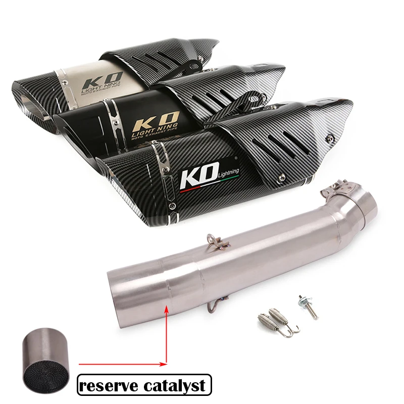 

Motorcycle Escape Exhaust System 51mm Mid Tube Connect Link Stainless Steel 450mm Lenght Muffler Slip On For VOGE 500DS LX500-A