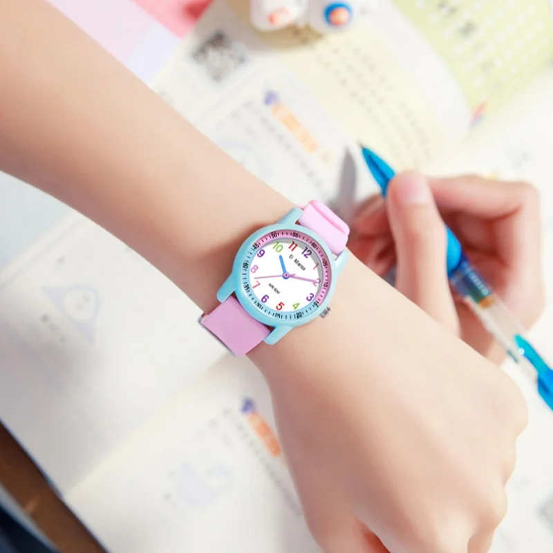 SANDA 6701 ساعة كوارتز للطلاب موضة ملونة مقاومة للماء سيليكون مقاومة للصدمات رياضية كاجوال للأولاد والبنات ساعة يد للأطفال