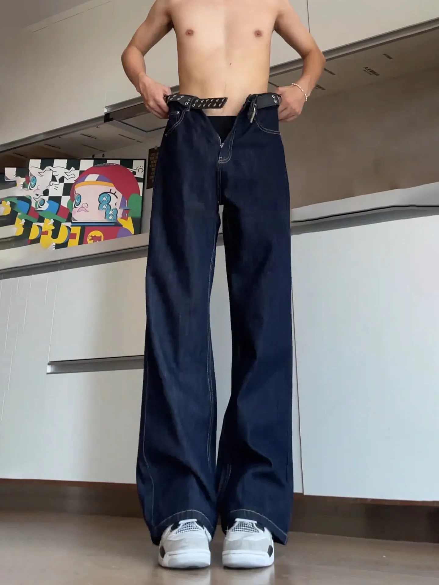 

Retro American Sle Knife Jeans Slimming Straight Leg Jeans for Men And Women Spring Cleanfit Wide Leg Jeans