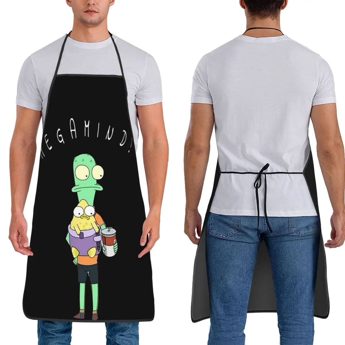 

Забавные фартуки с надписями из мультфильма Solar Opposites и Мегамайнда, водонепроницаемые, для шеф-поваров, готовки, уборки на кухне, рисования
