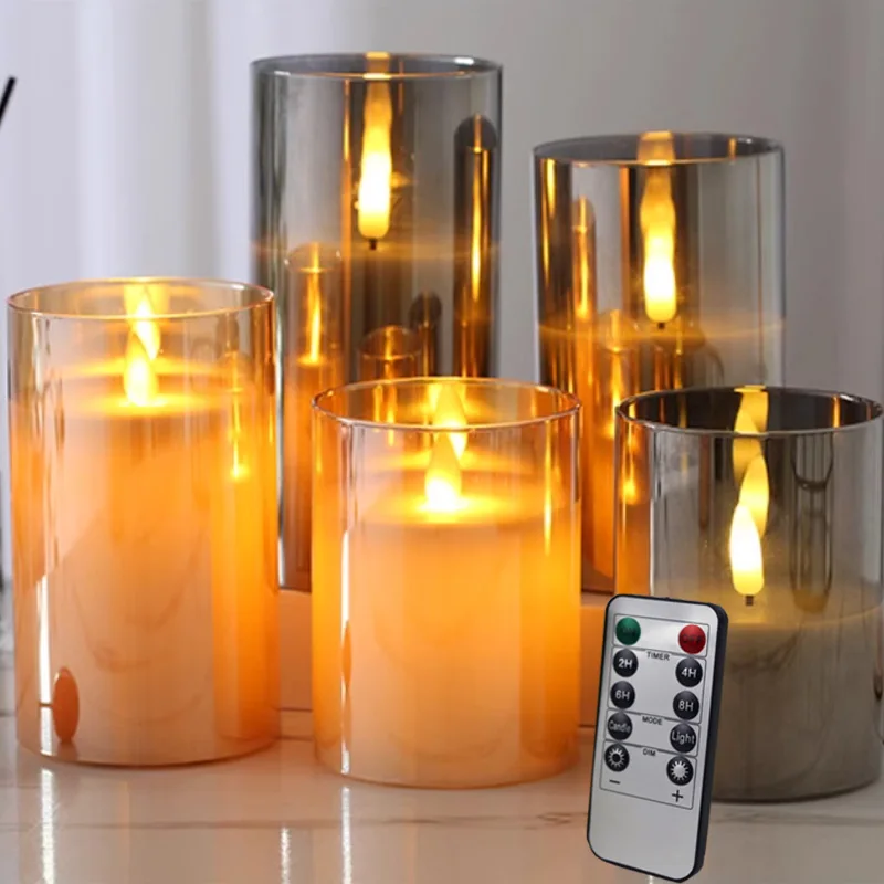 

Flameless Candles Light Battery LED Artificial Candle Light with Timer Remote Candle Light Wedding Birthday Party Decoration