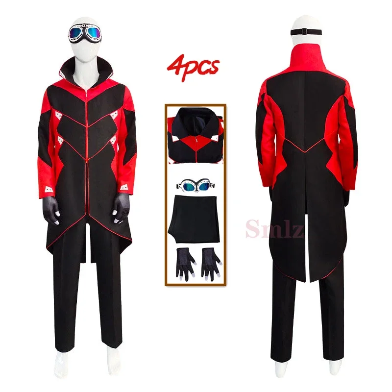 Dr Eggman Cosplay Jacket Pants Costume Men's Halloween Ivo Robotnik Trench Uniform Glasses Gloves Carnival Party Clothes