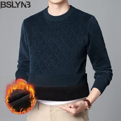 New Men's Knitted Pullover Sweater Man Thickening Warm Jacquard Weave Sweaters Male Winter Clothing