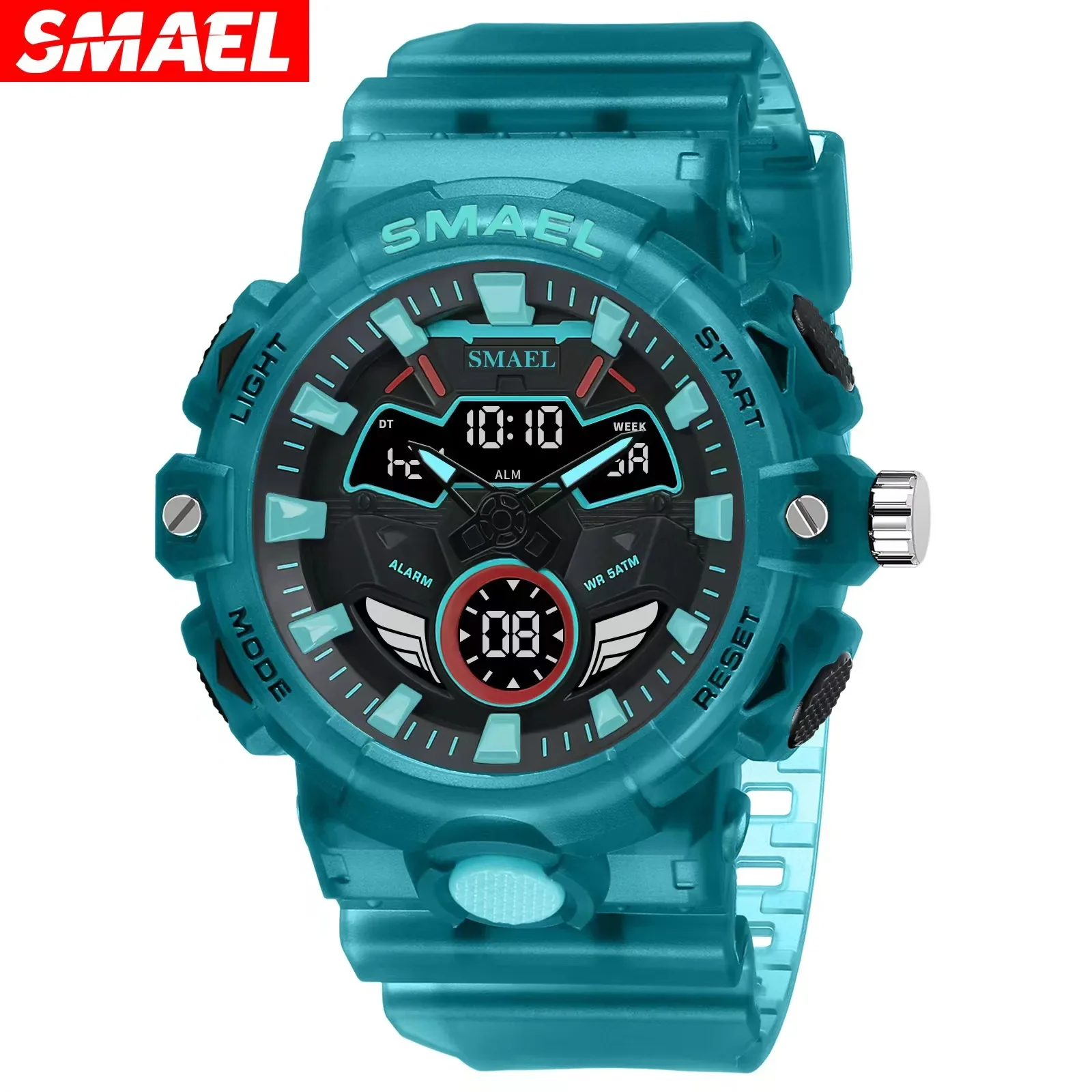 SMAEL Original Wristwatches Dropshipping Brand 50M Waterproof Clock  Alarm Yellow New Quartz Watch Men Sport Watches  8085