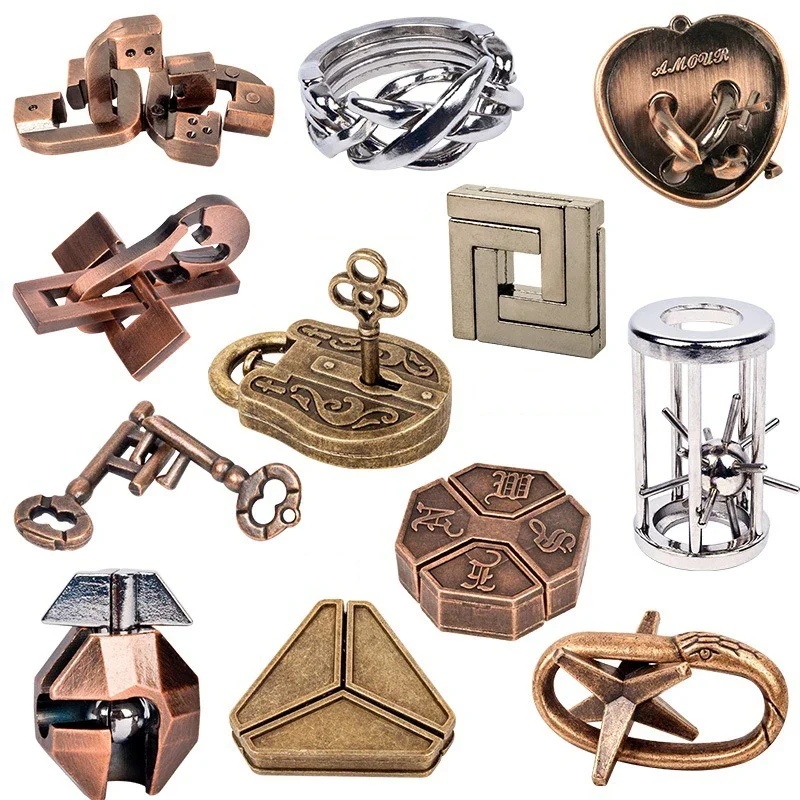 Metal 3D Jigsaw Puzzle Solving Toys Puzzle Unlocking Ring Buckle Children Adult Puzzle Games Leisure Puzzle Games