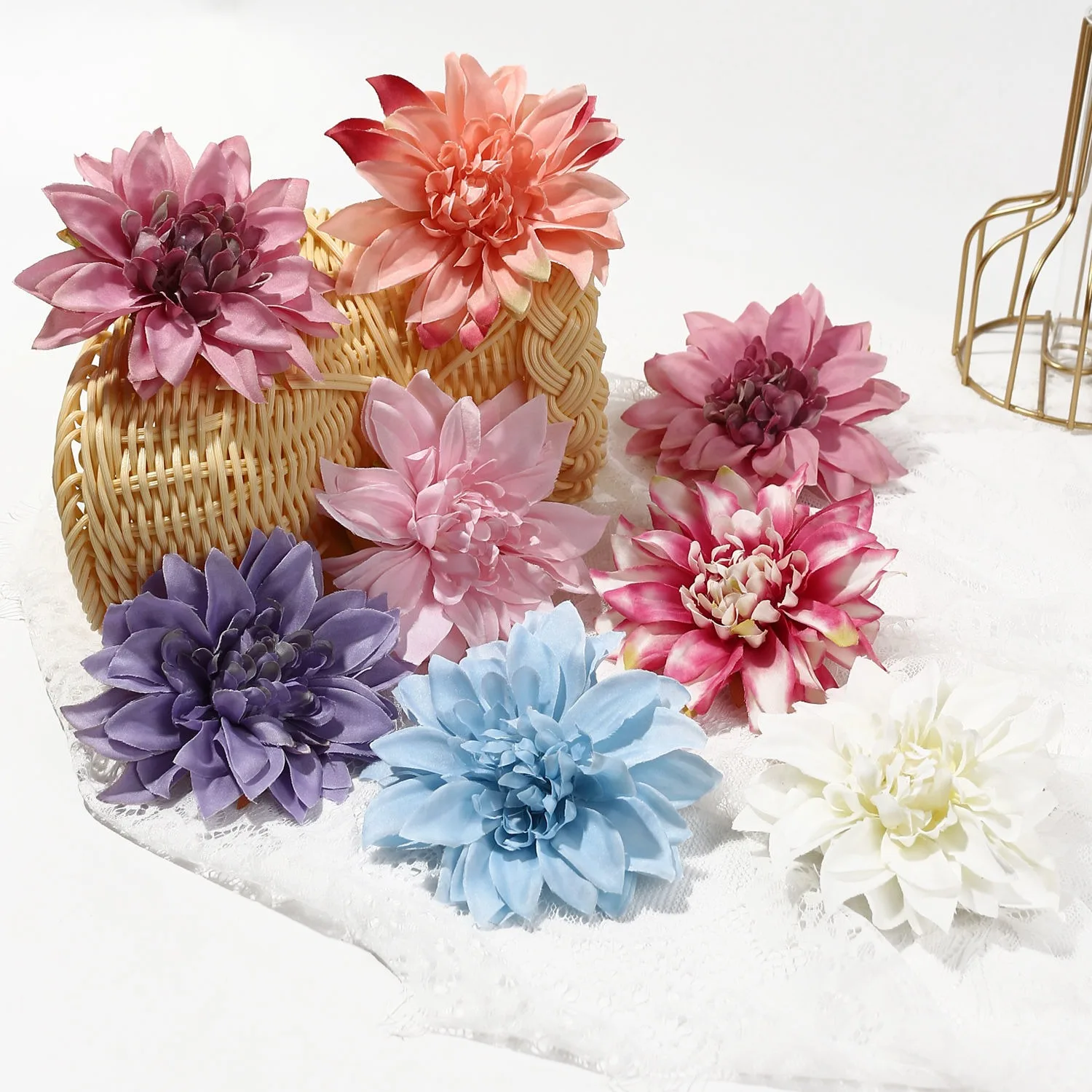 5/10 Pcs Of 9cm Artificial Chrysanthemum Flower Head For Home Decoration Wedding Dress Decoration DIY Flower Wreath Make