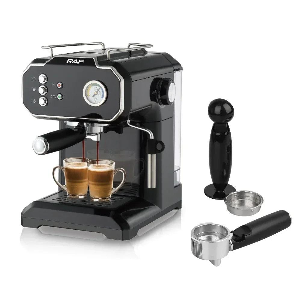 Household 220v Italian Coffee Maker Espresso Machine Household Small Semi-automatic High Pressure Steam Milk Froth