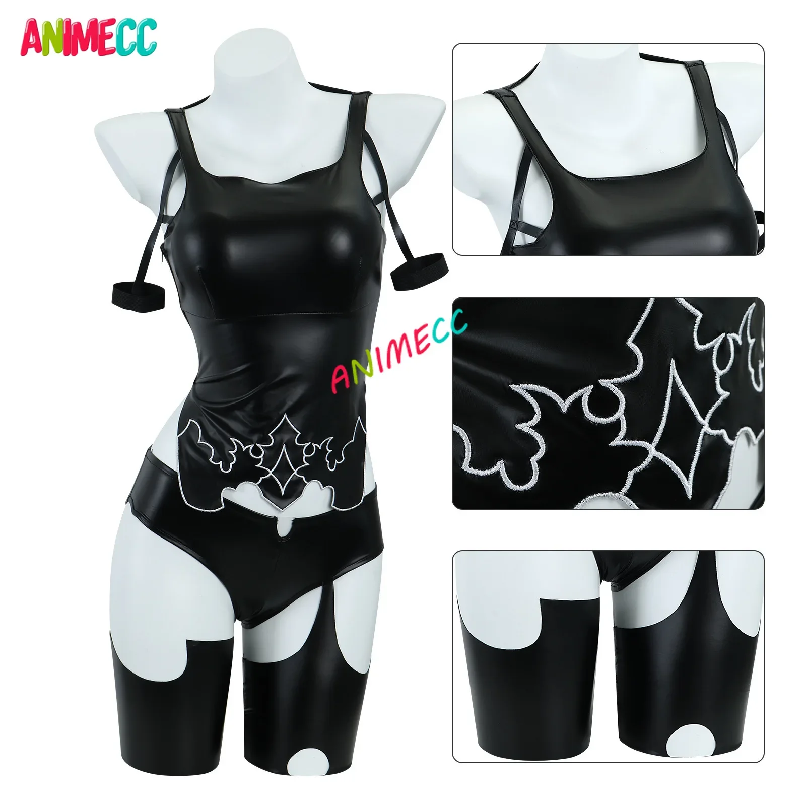 

ANIMECC IN STOCK NieR Automata YoRHa Type A2 Cosplay Costume Anime Sexy Leather Uniform Halloween Party Outfits for Women