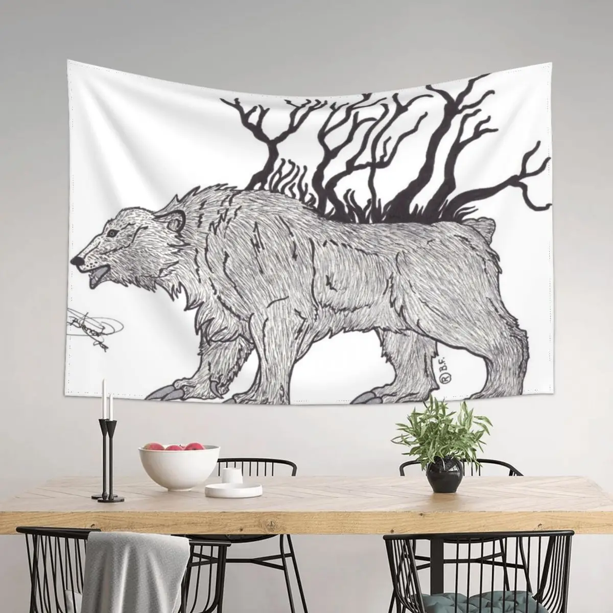 

Otso Bear Tapestry Home Decor Aesthetic Custom Wall Deco Tapestry