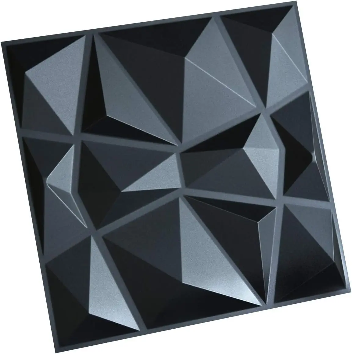 Diamante 3D 50 x 50 cm, PVC de alta rigidez, indeformable, reciclable, impermeable, resistente al calor, inodoro, negro, 3 ㎡