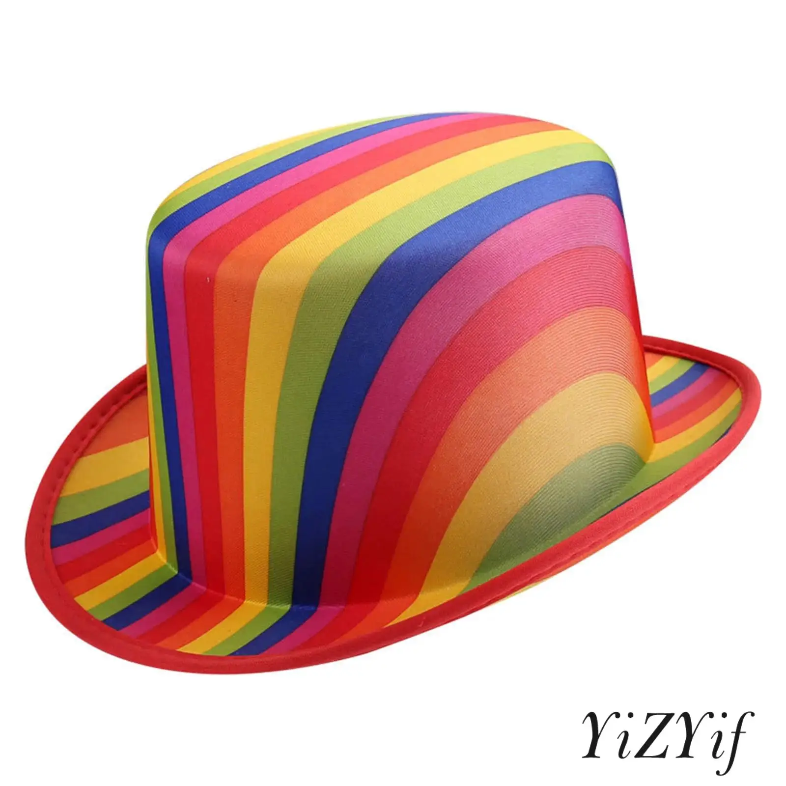 Adultos crianças mágico arco-íris chapéu alto colorido multicolorido padrão cartola para apresentações de palco e eventos de cosplay de halloween