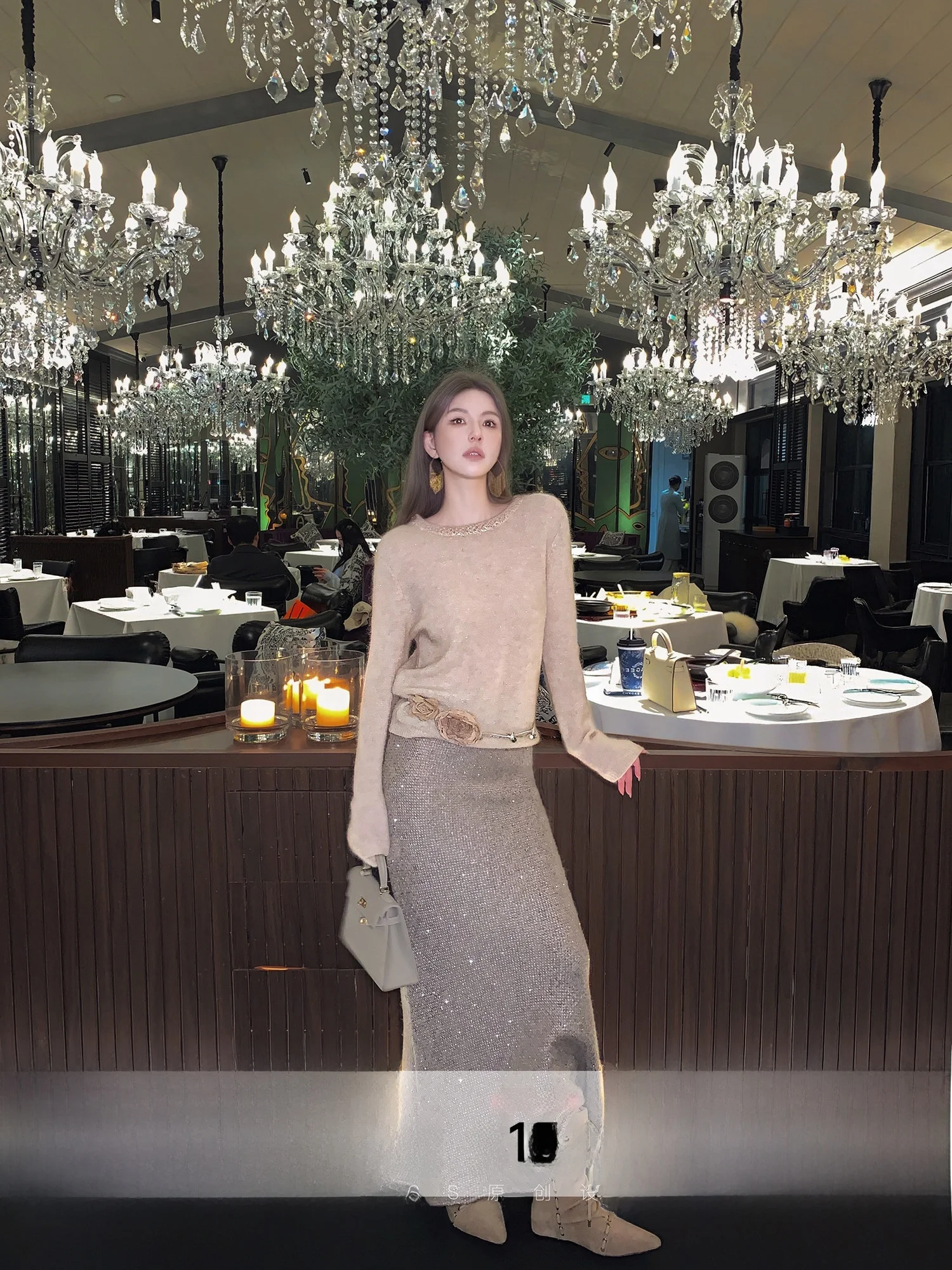 

New Chinese Sle iny Knitted Fi Tail f Skirt Women's Micro Elastic Breathable Skin-friendly Urban Commuting Skirt