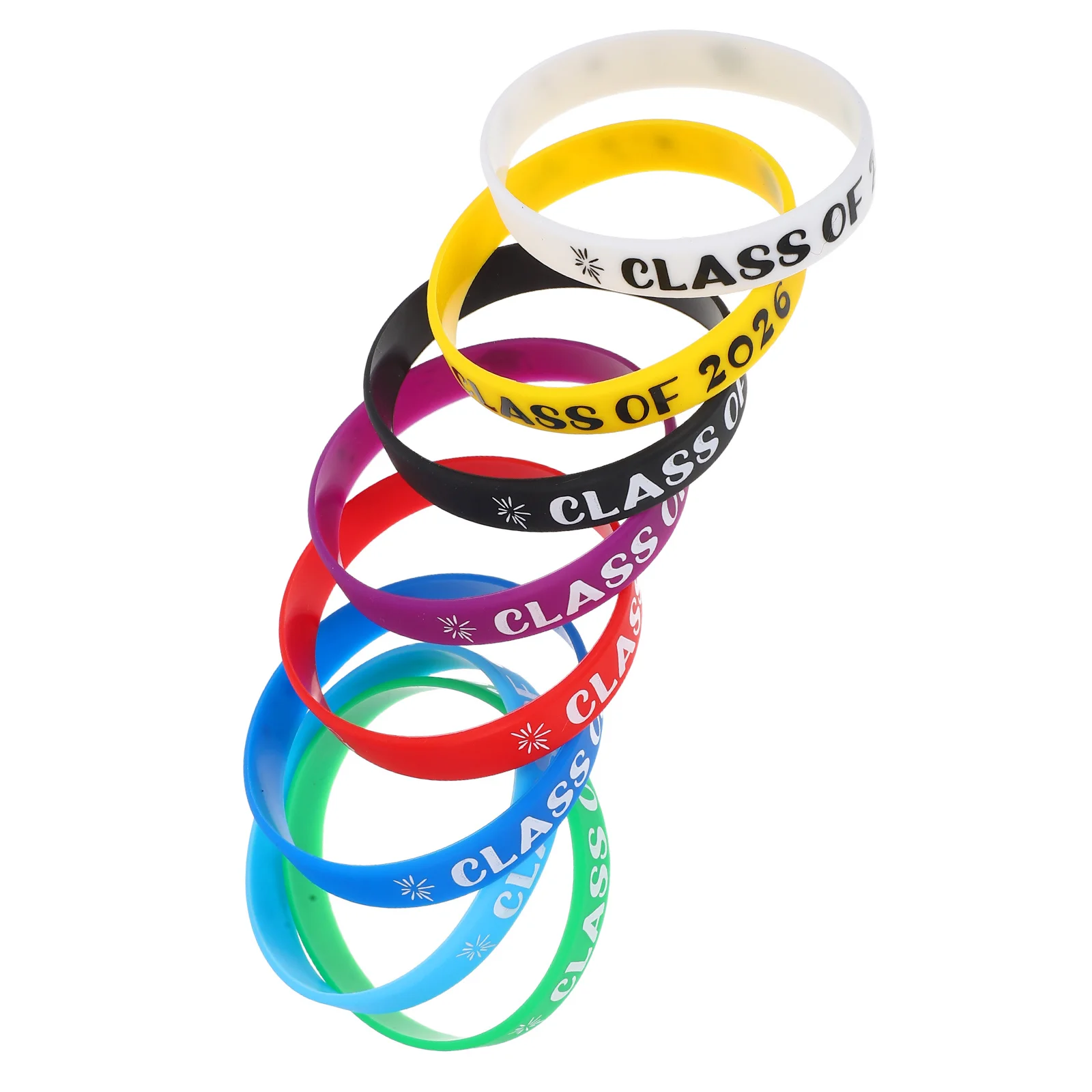 

8Pcs Graduation Silicone Wristband Class of 2026 Graduation Season Party Wristbands Grad Party Favors Decoration Accessories
