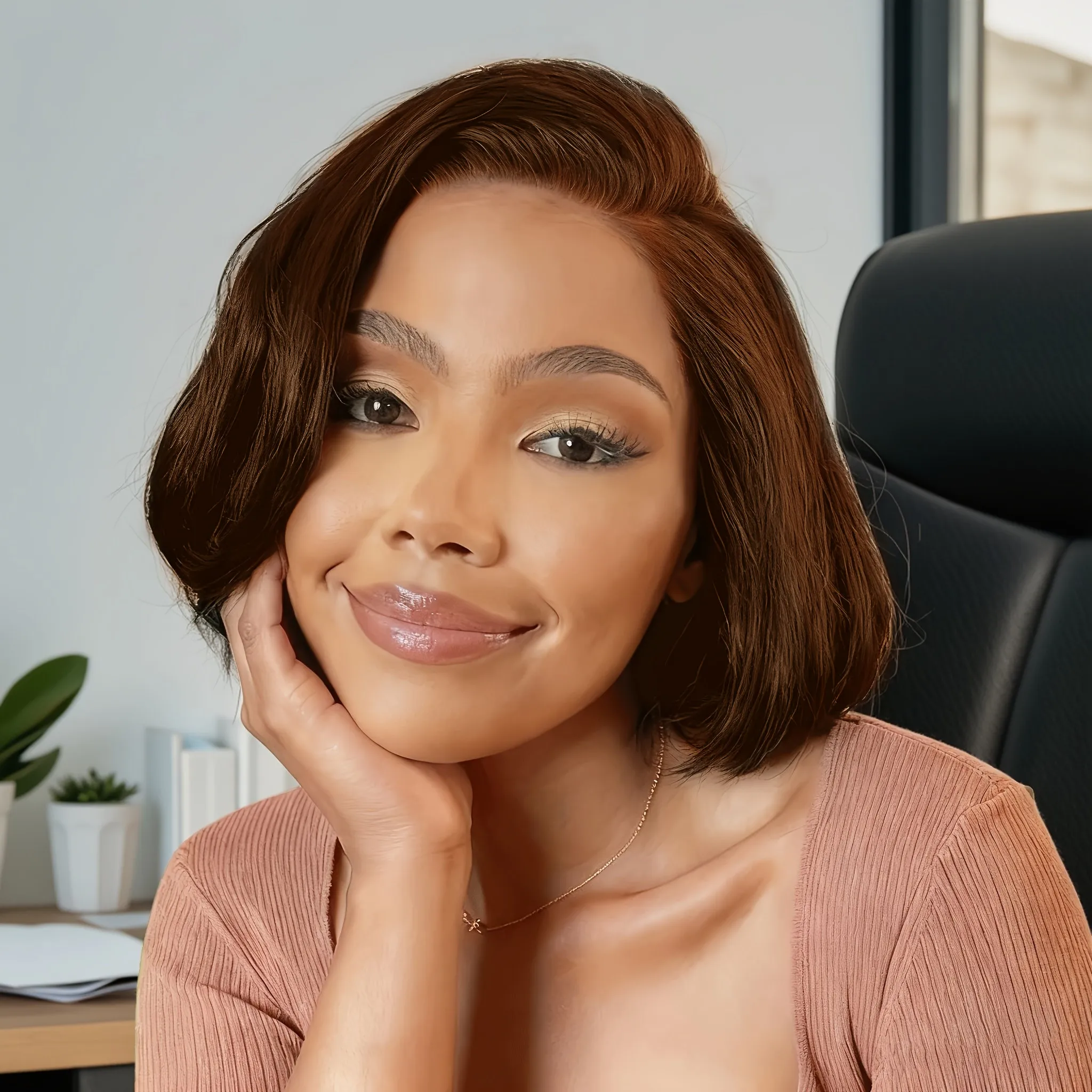 باروكة ريمي للاستخدام اليومي، شعر مستعار بقص عابث للهالوين 13 × 4، باروكات شعر بشري مستقيمة قصيرة من الدانتيل للنساء #1