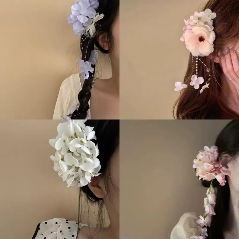 

Стиль отпуска, заколки для волос с цветком, модная заколка с имитацией цветка для женщин и девочек, милые аксессуары для волос, подарки