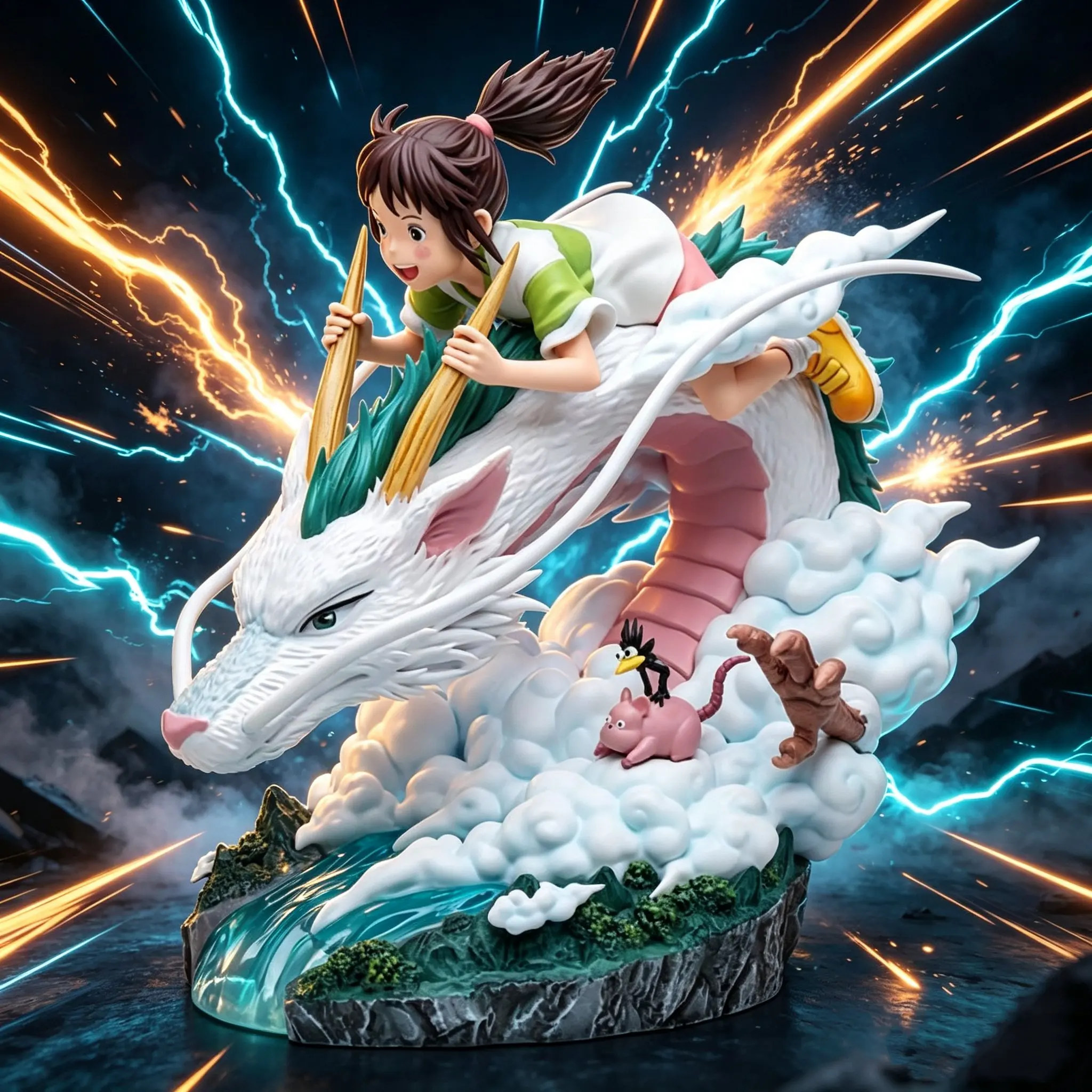 Cartoon-Anime-Figur Ogino Chihiro und Nigihayami Kohakunushi Actionfiguren PVC-Actionmodell Sammler-Spielzeug Geschenk