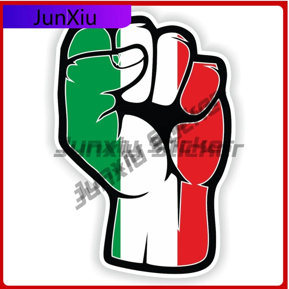 

Italy Flag Fist Hand Sige Sticker Anti Scratch Decor Graphic Car Accessories and Decals Adventure Motorcycle Caravan Funny Refit
