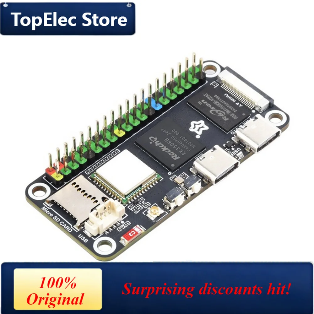 탑일렉 럭폭스 리라 제로 W 마이크로 리눅스 개발 보드, RK3506B 칩 기반, 트리플 코어 Arm Cortex-A7 및 A와 통합됨