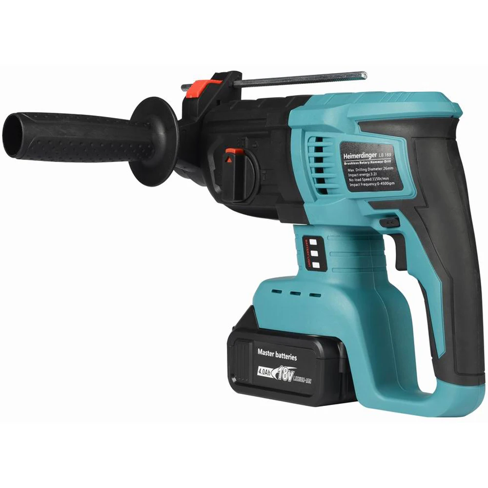 18V rechargeable lithium battery powered brushless cordless rotary hammer drill electric Hammer impact drill