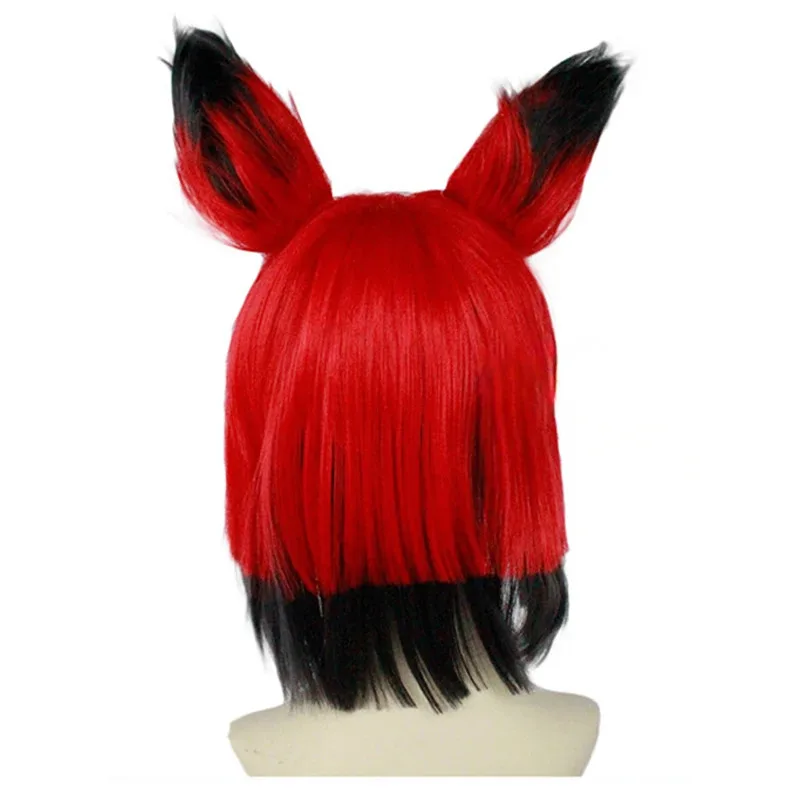 Alastor-Peluca de Cosplay Hazbin Anime Hotel Devil Radio Demon, accesorios de juego de rol, accesorios de pelo sintético resistentes al calor