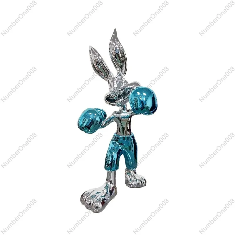 

Статуэтка кролика в боевой позе с длинными ушами, креативный декор для дома, для прихожей, гостиной, тумбы под ТВ, современный декоративный подарок