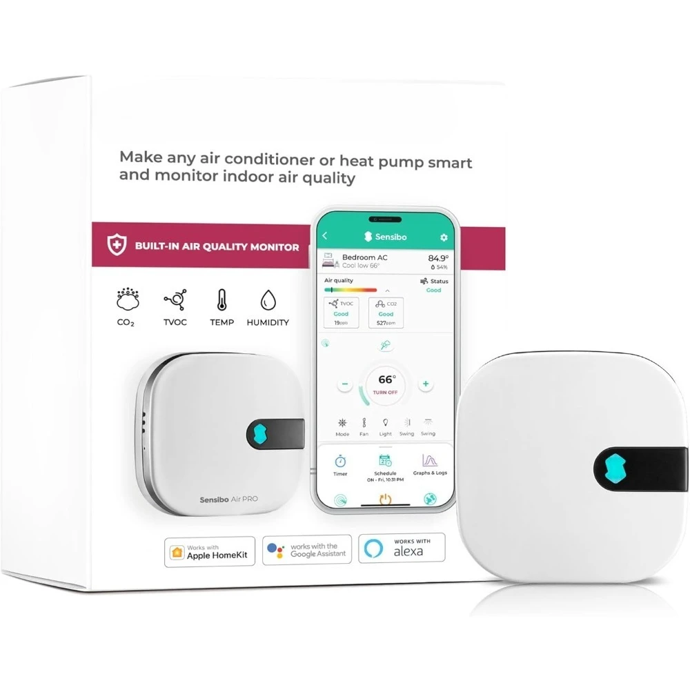 Nueva actualización de controlador inteligente de aire acondicionado y sensor de calidad del aire. Termostato inteligente para Mini Split, Ventana, AC portátil.-Venta caliente