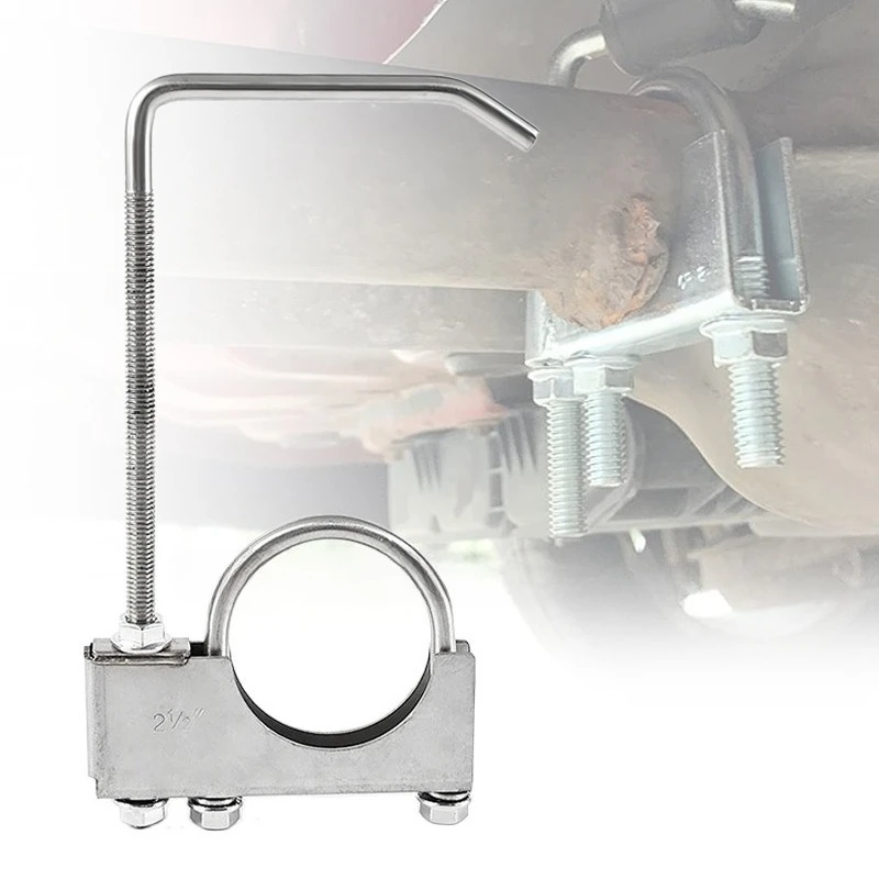 

Universal 2.5Inch 3Inch Auto Exhaust Clamp With Hanger Hook Stainless Steel Heavy Duty For Rear Muffler Mounting Support Bracket