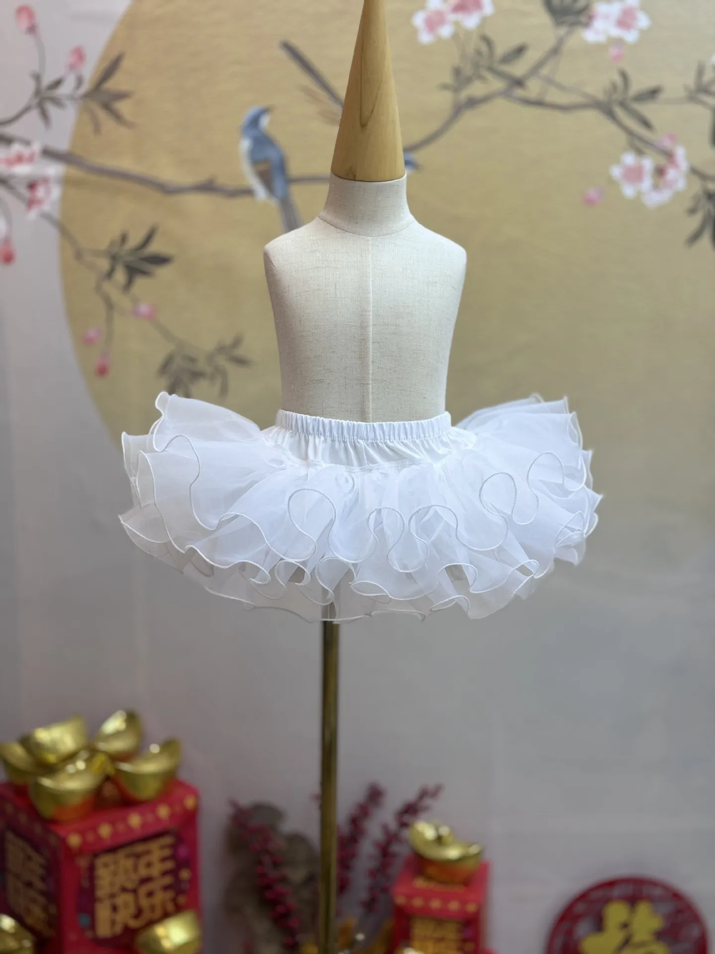 

Girls' pannier three-layer ruffles Tutu Skirt Fluffy Ballet Dance Skirts for Girls utility costume Lolita Bustle Pettiskirt