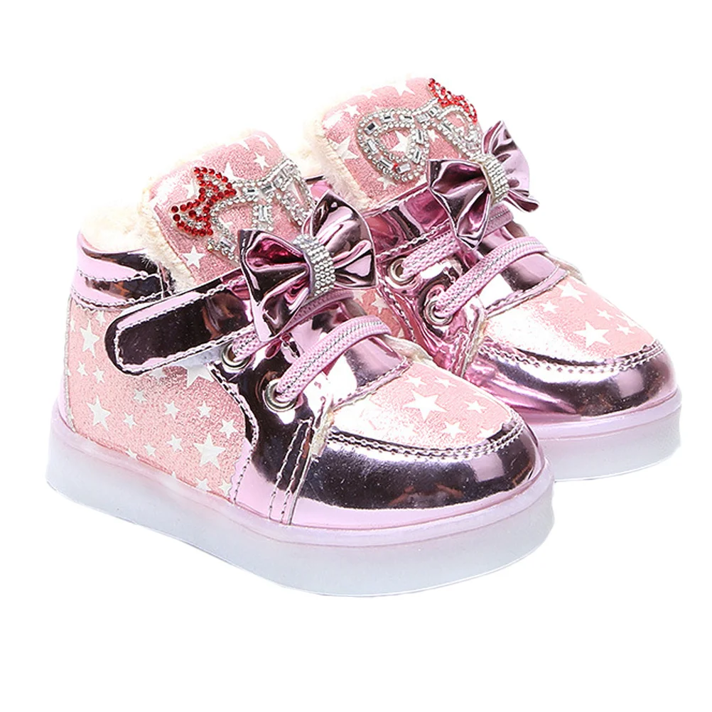 أحذية رياضية LED باللون الوردي مقاس 23 أحذية رياضية عصرية مريحة للتنفس أحذية LED #3