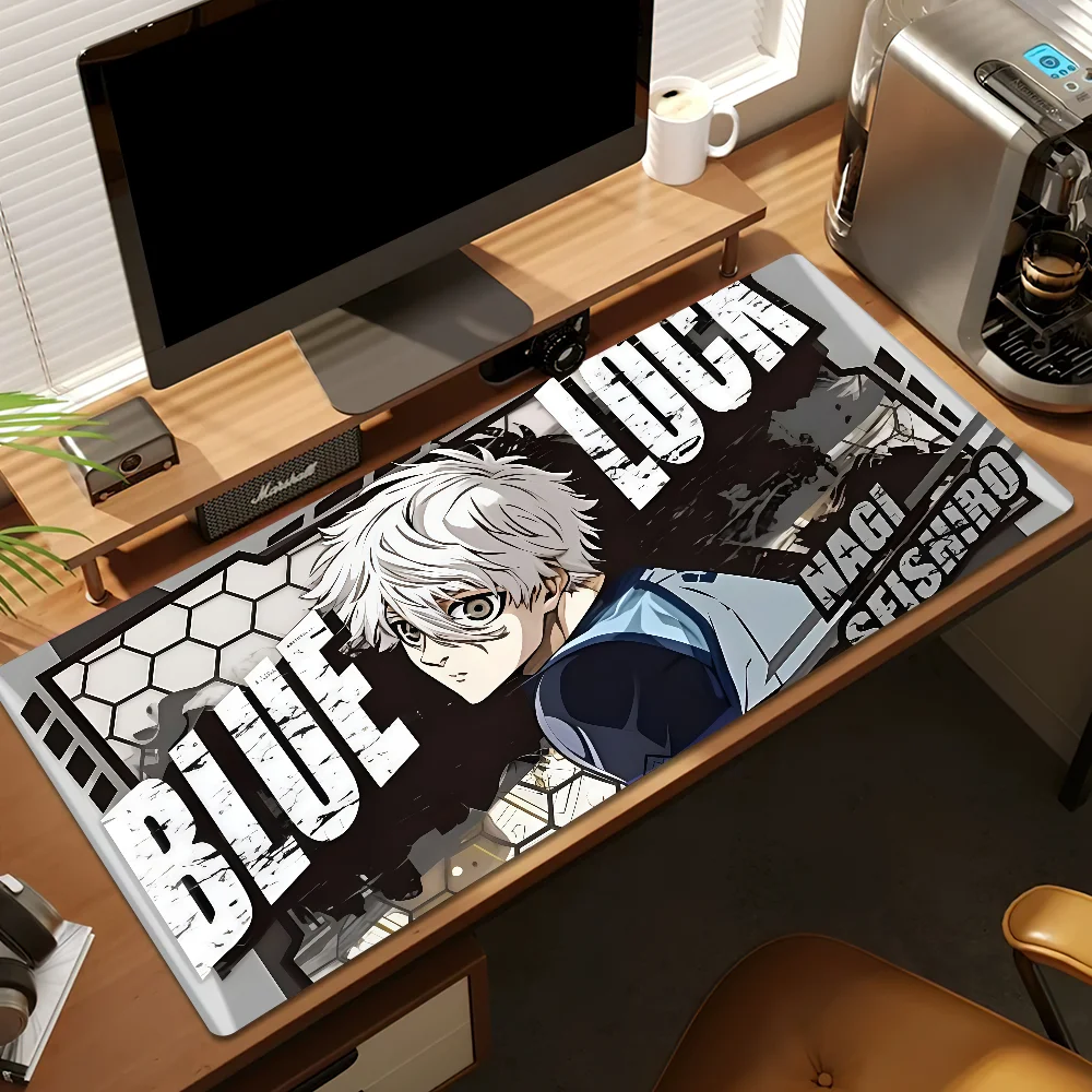 Anime B-BLUE L-LOCK-S Mouse Pad Desk Mat Large Non-slip Anti-fray Keyboard Ergonomic Office Rubber PC Home Custom