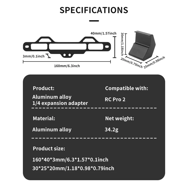 support-d'extension-en-aluminium-1-4-pouces-pour-trepied-dji-mavic-4-pro-rc-pro-2-adaptateur-d'accessoires-de-telecommande-portable-vente-rapide