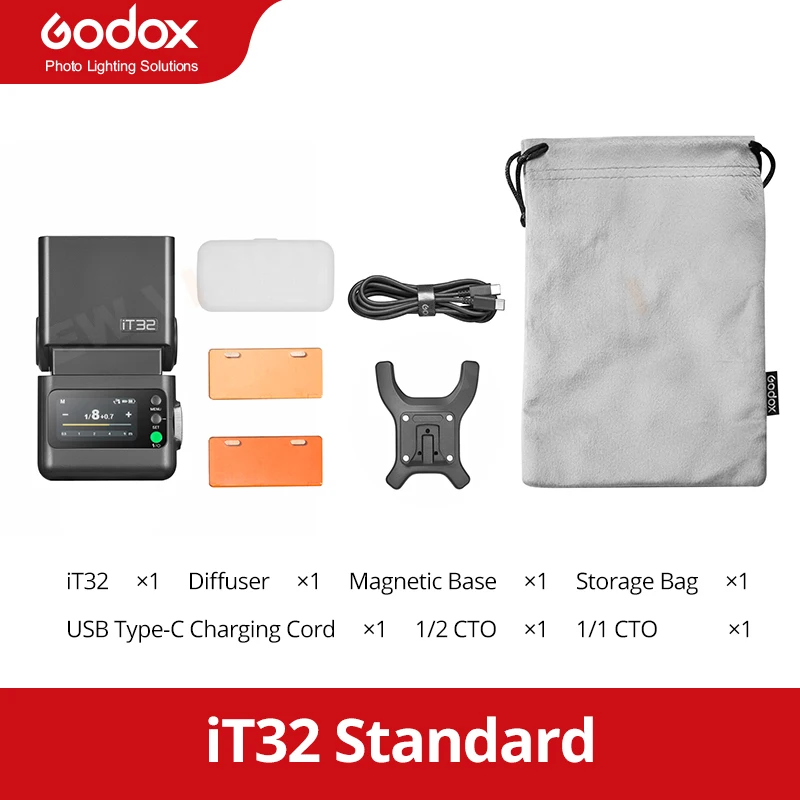Godox iT32 iFlash Cameraflits TTL HSS Draaibare Kop op Camera Flitslicht X5 C/S/N/F/O/L Draadloze TTL Magnetische Flits Trigger