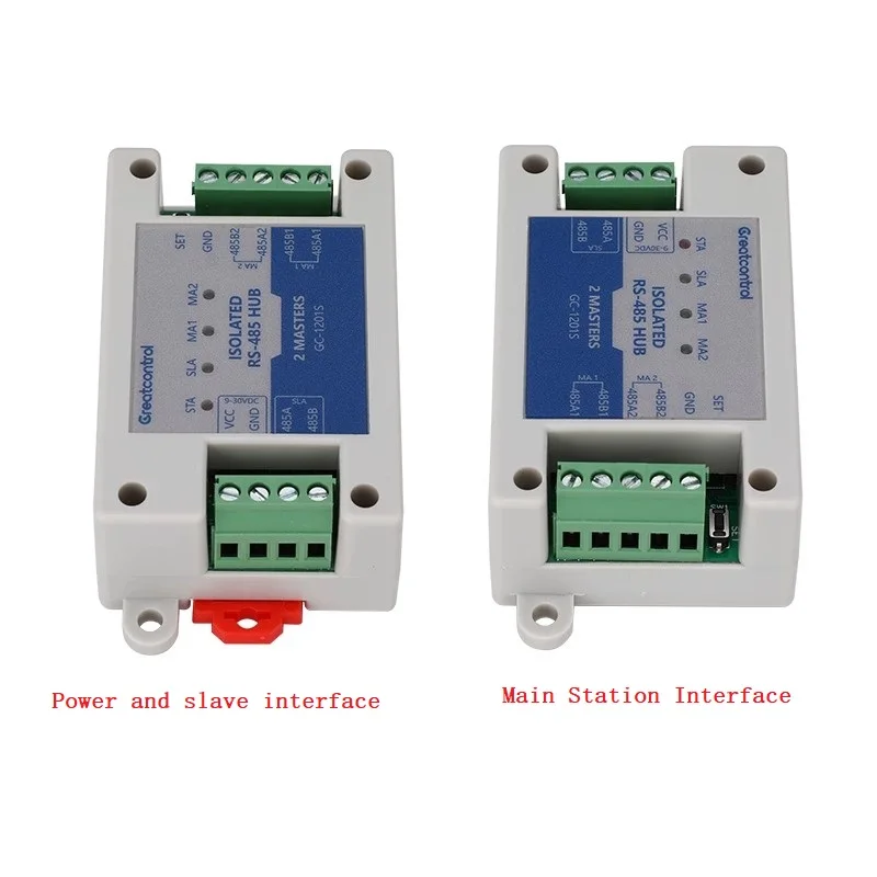 Imagem -02 - Dois Mestre e um Escravo Rs485 Repetidor Isolamento Fotoelétrico Modbus Dual Host Hub Gc1201s