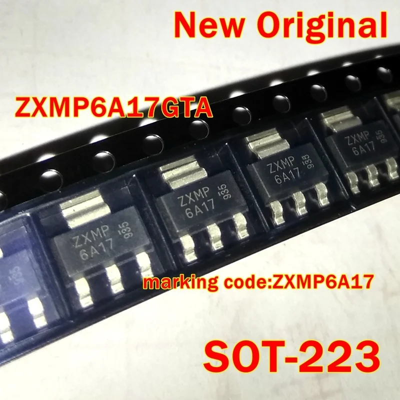 1Pcs to 100Pcs Zxmp6A17Gta Zxmp6A17G Marking Code:Zxmp6A17 Sot-223 New Original 60V P-Channel Enhancement Mode Mosfet