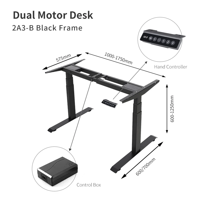 Modern Electric Office Computer Workstation Table Height Adjustable Standing Desk Frame For Ergonomic HealthY Work Study